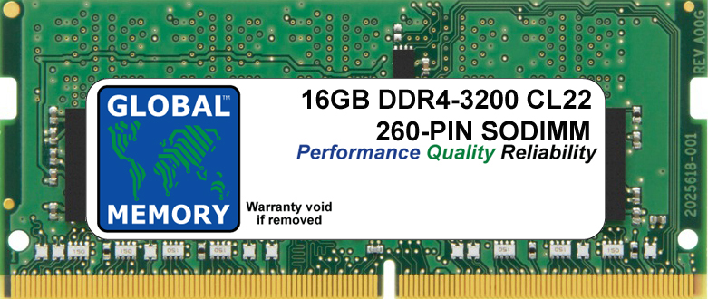 16GB DDR4 3200MHz PC4-25600 260-PIN SODIMM MEMORY RAM FOR SAMSUNG LAPTOPS/NOTEBOOKS